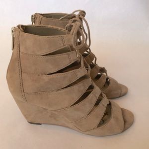 Sam Edelman suede cage wedges
